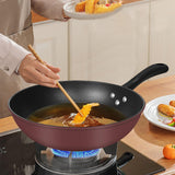 Maxbell Skillet with Lid Induction Cooktop Stir Fry Kitchen Flat Bottom Stir Fry Wok