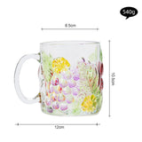 Maxbell Maxbell Glass Cup Glassware for Office Water Jug Cute 500ml for Tea Iced Coffee Juice