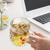 Maxbell Maxbell Glass Cup Glassware for Office Water Jug Cute 500ml for Tea Iced Coffee Juice