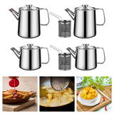 Maxbell Maxbell Oil Container with Strainer 304 Stainless Steel Oil Container for Kitchen 1.5L