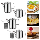 Maxbell Maxbell Oil Container with Strainer 304 Stainless Steel Oil Container for Kitchen 1.5L