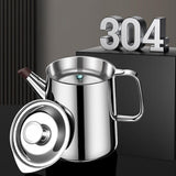 Maxbell Maxbell Oil Container with Strainer 304 Stainless Steel Oil Container for Kitchen 1.5L