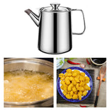 Maxbell Maxbell Oil Container with Strainer 304 Stainless Steel Oil Container for Kitchen 1.5L