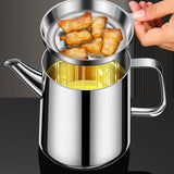 Maxbell Maxbell Oil Container with Strainer 304 Stainless Steel Oil Container for Kitchen 1.5L