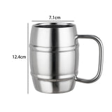 Maxbell Maxbell Stainless Steel Coffee Mug Adults Barrel Shaped Reusable Stainless Steel Cup 350ML
