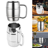 Maxbell Maxbell Stainless Steel Coffee Mug Adults Barrel Shaped Reusable Stainless Steel Cup 350ML