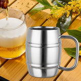 Maxbell Maxbell Stainless Steel Coffee Mug Adults Barrel Shaped Reusable Stainless Steel Cup 350ML
