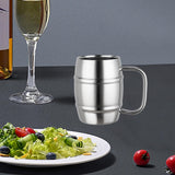 Maxbell Maxbell Stainless Steel Coffee Mug Adults Barrel Shaped Reusable Stainless Steel Cup 350ML