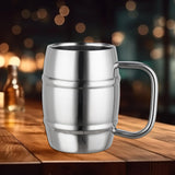Maxbell Maxbell Stainless Steel Coffee Mug Adults Barrel Shaped Reusable Stainless Steel Cup 350ML
