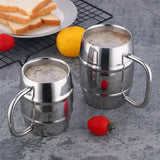 Maxbell Maxbell Stainless Steel Coffee Mug Adults Barrel Shaped Reusable Stainless Steel Cup 350ML