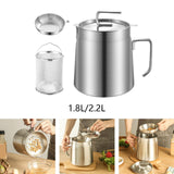 Maxbell Fryer Pot with Filter with Frying Basket Multiuse Practical Oil Strainer Pot 1.8L