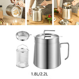 Maxbell Fryer Pot with Filter with Frying Basket Multiuse Practical Oil Strainer Pot 1.8L