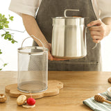 Maxbell Fryer Pot with Filter with Frying Basket Multiuse Practical Oil Strainer Pot 1.8L