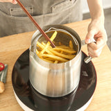 Maxbell Fryer Pot with Filter with Frying Basket Multiuse Practical Oil Strainer Pot 1.8L