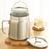 Maxbell Fryer Pot with Filter with Frying Basket Multiuse Practical Oil Strainer Pot 1.8L