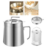 Maxbell Fryer Pot with Filter with Frying Basket Multiuse Practical Oil Strainer Pot 1.8L