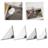 Maxbell Maxbell Triangle Foldable Sink Dish Drainer Versatile Accessory for Kitchen Portable 60x43x43cm Deep Grey