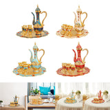 Maxbell Maxbell Turkish Teapot Set Wine Pot Antique with 6 Coffee Cup for Hotel Home Wedding blue
