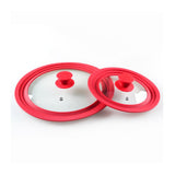 Maxbell Universal Lid Top Covers Kitchen Acceesories Pan Cover for Pots Skillet Pans Red 21cm