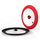 Maxbell Universal Lid Top Covers Kitchen Acceesories Pan Cover for Pots Skillet Pans Red 21cm