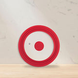 Maxbell Universal Lid Top Covers Kitchen Acceesories Pan Cover for Pots Skillet Pans Red 21cm