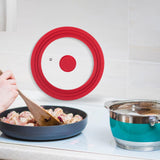 Maxbell Universal Lid Top Covers Kitchen Acceesories Pan Cover for Pots Skillet Pans Red 21cm