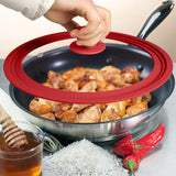 Maxbell Universal Lid Top Covers Kitchen Acceesories Pan Cover for Pots Skillet Pans Red 21cm