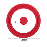 Maxbell Universal Lid Top Covers Kitchen Acceesories Pan Cover for Pots Skillet Pans Red 21cm