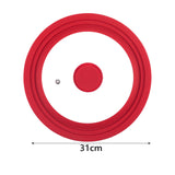 Maxbell Universal Lid Top Covers Kitchen Acceesories Pan Cover for Pots Skillet Pans Red 31cm