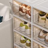 Maxbell Maxbell Foldable Shoe Rack Portable Folding Shoe Rack Clear Cabinet Bin for Entryway 1 Layer