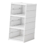 Maxbell Maxbell Foldable Shoe Rack Portable Folding Shoe Rack Clear Cabinet Bin for Entryway 3 Layers
