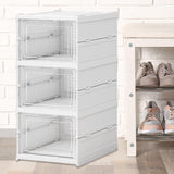 Maxbell Maxbell Foldable Shoe Rack Portable Folding Shoe Rack Clear Cabinet Bin for Entryway 3 Layers