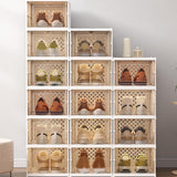 Maxbell Maxbell Foldable Shoe Rack Portable Folding Shoe Rack Clear Cabinet Bin for Entryway 3 Layers