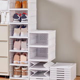 Maxbell Maxbell Foldable Shoe Rack Portable Folding Shoe Rack Clear Cabinet Bin for Entryway 3 Layers