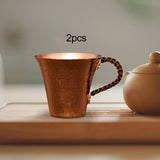 Maxbell Maxbell Copper Coffee Mug Sturdy Teaware 170ml Copper Water Cup for Tea Milk 2 Pieces