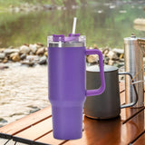 Maxbell Maxbell 40oz Tumbler with Handle Reusable Stainless Steel Cup for Car Travel Camping Purple