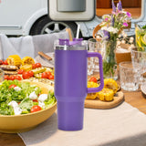 Maxbell Maxbell 40oz Tumbler with Handle Reusable Stainless Steel Cup for Car Travel Camping Purple