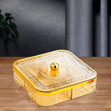 Maxbell Maxbell Divided Serving Tray with Lid Dustproof for Spring Festival Kitchen New Year gold