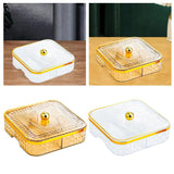 Maxbell Maxbell Divided Serving Tray with Lid Dustproof for Spring Festival Kitchen New Year gold