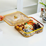 Maxbell Maxbell Divided Serving Tray with Lid Dustproof for Spring Festival Kitchen New Year gold