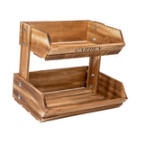 Maxbell Maxbell Wooden Fruit Basket Tiered Fruit Display Stand for Dining Room Party Brown