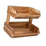 Maxbell Maxbell Wooden Fruit Basket Tiered Fruit Display Stand for Dining Room Party Brown