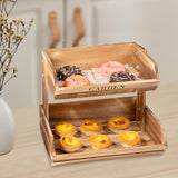 Maxbell Maxbell Wooden Fruit Basket Tiered Fruit Display Stand for Dining Room Party Brown