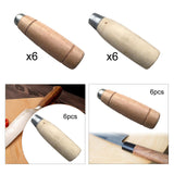 Maxbell Maxbell 6Pcs Kitchen Cutter Grips Comfortable Grip Kitchen Knife Replacement Handles Brown