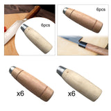 Maxbell Maxbell 6Pcs Kitchen Cutter Grips Comfortable Grip Kitchen Knife Replacement Handles Brown