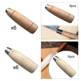 Maxbell Maxbell 6Pcs Kitchen Cutter Grips Comfortable Grip Kitchen Knife Replacement Handles Brown