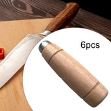 Maxbell Maxbell 6Pcs Kitchen Cutter Grips Comfortable Grip Kitchen Knife Replacement Handles Brown