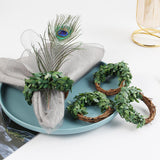 Maxbell Maxbell 6x Green Leaves Napkin Rings Spring Napkin Rings for Festival Birthday Event