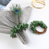 Maxbell Maxbell 6x Green Leaves Napkin Rings Spring Napkin Rings for Festival Birthday Event