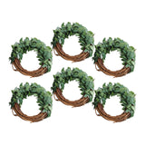Maxbell Maxbell 6x Green Leaves Napkin Rings Spring Napkin Rings for Festival Birthday Event